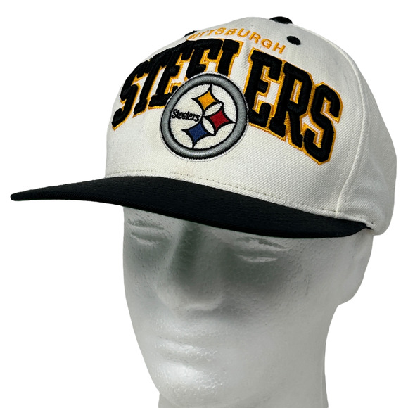 Pittsburgh Steelers Hat Cap White Mitchell & Ness Vintage Collection Snapback - Picture 1 of 12